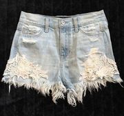 Hollister  vint style high waisted shorts! Crochet