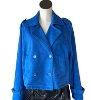 NWT RACHEL ROY FAUX SUEDE COBALT BLUE BLAZER JACKET LARGE