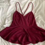 Charlotte Russe Velvet peplum tank