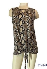 Thyme+Honey Women's Sleeveless Snakeskin Print Blouse Size Medium