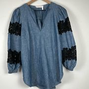 Blouse Balloon long sleeves size xs-sm 36 Oversize,moonlight blue