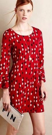 Maeve RED dress Flounce Sleeves  X Small