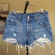 Levi's Button Fly Cutoff 501 Shorts distressed size 25