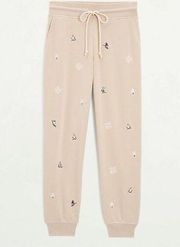 LOU & GREY | NWT! Ski Cozy Cotton Terry Jogger Sweatpants Embroidered | Size XS