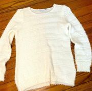 kim rogers Fuzzy white sweater L