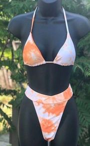 Tie Dye High Waisted Two Piece Bikini Set Size Small