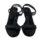 East 5th Bejeweled Sandals Black Size 8.5