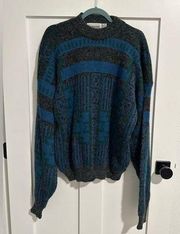 McGregor vintage chunky retro geometric sweater, Aztec, long sleeves, size XL