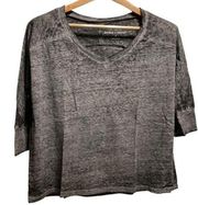 Threads 4 though cropped oversized charcoal gray shirt size S-M organic cotton