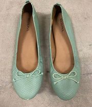 Merona Seafoam Green Ballet Flats with Tied Bow Women's Sz 8