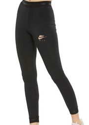 Nike NWT  Air Sportswear Black Rose Gold Leggings