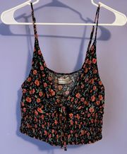 Urban Outfitters Floral Print Cropped Tank Top