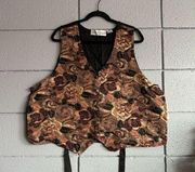 NWT VINTAGE Y2K Plus  Women’s Jane Ashley Suit Vest Floral Button Front size 1X