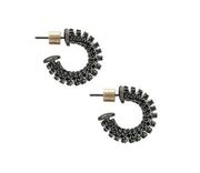 Emma Pills Wild Sparkle Obsession Hoops Earrings in Black New Revolve