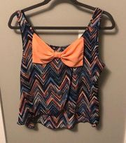 “3 for $15” Patterned Tank with Bow and Split Back​