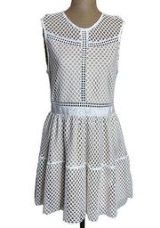 Shilla white mesh fit and flare mini dress size Large
