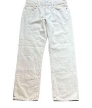 Re/Done Womens Size 26 Wide Leg High Rise Jeans White Button Fly Cotton