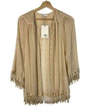 DR2 Beige Tassel Long Sleeve Kimono S