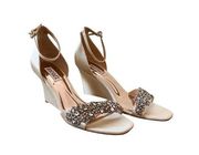 Badgley Mischka Women's Aliyah Crystal-Embellished Wedge Heel Sandals size 8.5