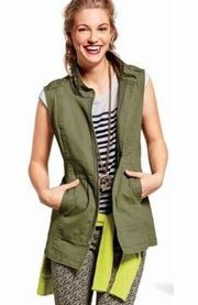 Explorer Army Green Long Utility Vest Size Small Style 5101 Military Womens