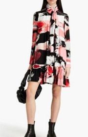 NWOT Alexander McQueen torn rose tie neck dress