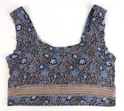 Lucky Brand Womens M Bralette Floral w Lace Lightly Padded Wireless Intimates