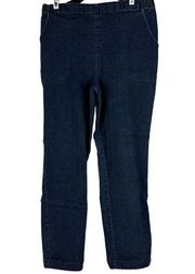Croft & Barrow Women's Elastic Waist Pull-on Jeans Size L Blue