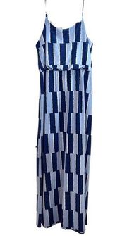 NAÏF long blue block print maxi dress size XL