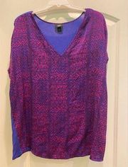 Mossimo Blue and Pink Printed Blouse Size XXL