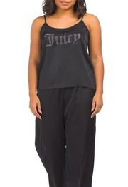 NWT Juicy Couture Black Satin Pajama Set