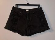 Black Denim Shorts