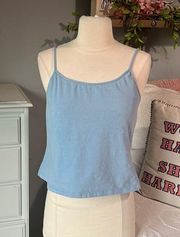 Cami Powder Blue Adjustable Straps Bra Shelf fits Medium Cotton Relativity Women