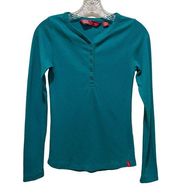 Eastern Mountain Sports Henley Thermal Green Blue Size XS