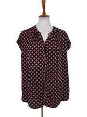 Pleione Anthropologie Womens Cap Sleeve Blouse Top M Medium