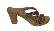 Crocs Cyprus V Heel in Leopard Size 10