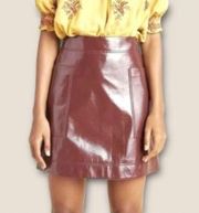 Anthropologie Maeve Faux Patent Leather Skirt- Size 4