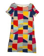 Size S Red Canyon Patchwork Print Colorscape Kimberly Pullover Dress