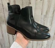 Dr. Scholl's Teammate Ankle Chelsea Bootie in Black Leather (Faux Leather)