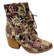 Jeffrey Campbell Womens Elmcrom Bootie in Tapestry Fabric Size 6 Boho