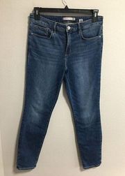 Women's Athleta Sculptek Skinny Jeans Mid Rise Stretch Blue Denim Pants Size 12