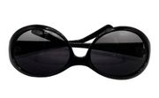 Liz Claiborne black plastic frame oval sunglasses 81141