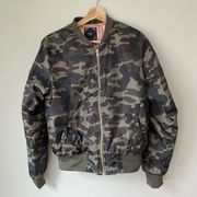 Camouflage Army Bomber Flight Jacket Size Large