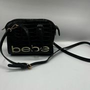 Bebe Black Faux Snakeskin Mini Bag