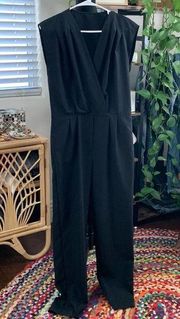 American Apparel Black Sleeveless Pintuck Jumpsuit w/Pockets - Medium