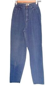 Vintage 1980s Calvin Klein Pleated Mom Jeans Indigo Wash 100% Cotton Size 5 | 24