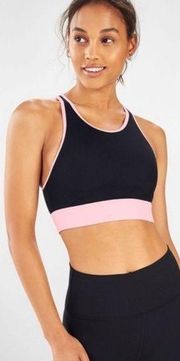 Fabletics  Ella High-Impact Black/Pink Sports Bra Workout Yoga Size XL