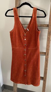 Corduroy Button-Up Dress