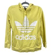 Adidas Originals Adicolor Trefoil Yellow Logo Hoodie Jacket Size Small