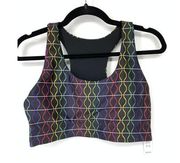 TEREZ Bra Women's Size Large Hi-Shine Sports Rainbow Multicolor NWT