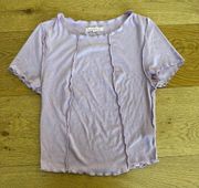 Et Clet Ruffled Basic Top in Lavender Purple